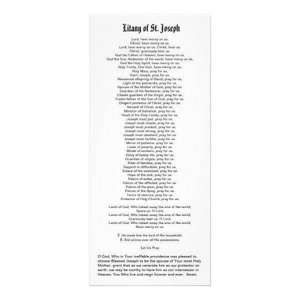 St. Joseph (Detail; DT 01) Rack Card with Litany