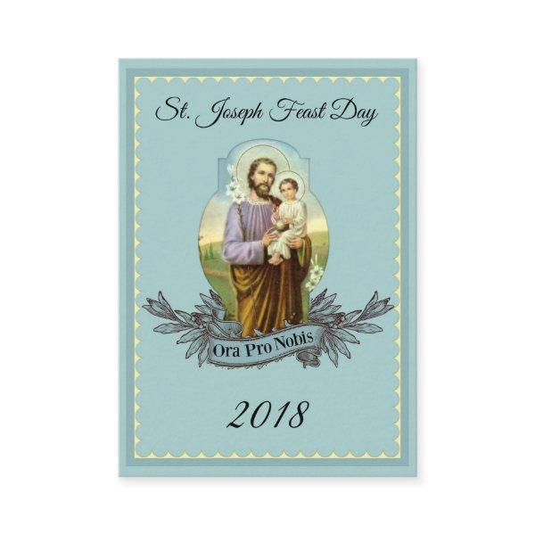 St. Joseph Feast Day Memorare Prayer Holy Card