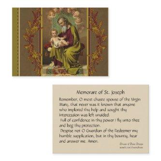 St. Joseph Memorare Holy Card