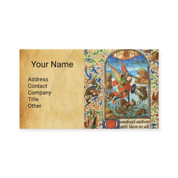 ST. MICHAEL ARCHANGEL AND DRAGON Flemish Miniature