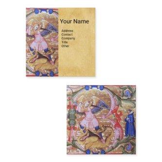 St. Michael Archangel Antique Parchment Monogram B Square