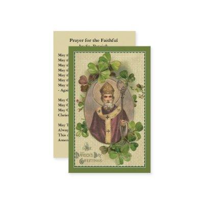 St. Patrick's  Holy Card Shamrocks Bishop