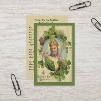 St. Patrick's  Holy Card with Irish Prayer