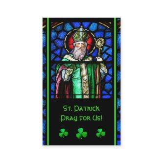 St. Patrick's Stained-Glass Prayer Holy Card