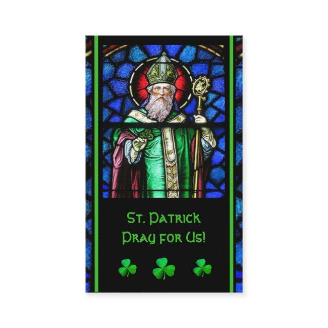 St. Patrick's Stained-Glass Prayer Holy Card