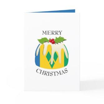 ST VINCENT FLAG | Christmas Pudding | Festive Holiday Card