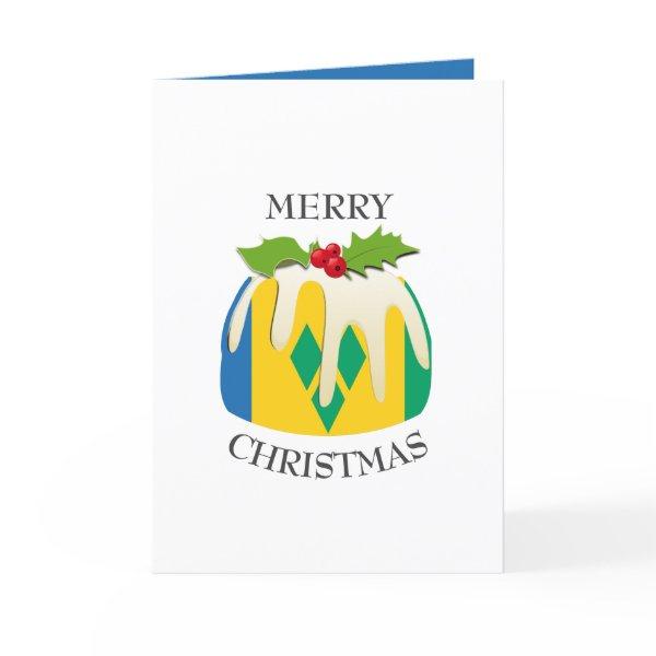 ST VINCENT FLAG | Christmas Pudding | Festive Holiday Card