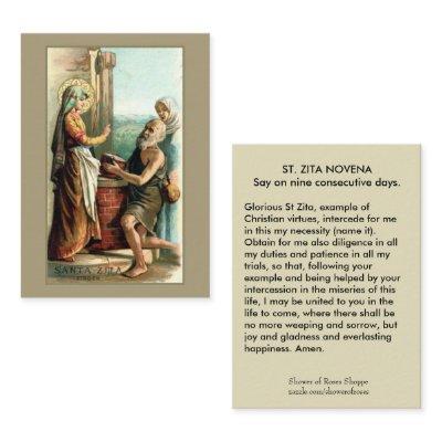 St. Zita Virgin Novena Prayer Holy Card