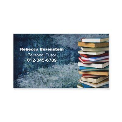 Stack of Books Private Tutor Blue