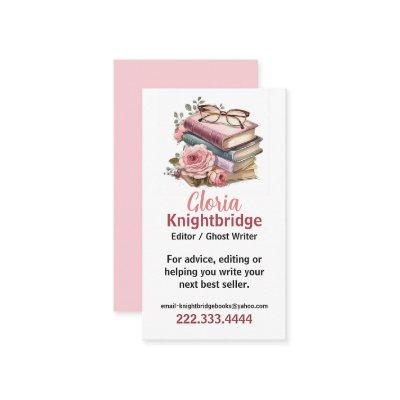 Stacked Books with Flowers