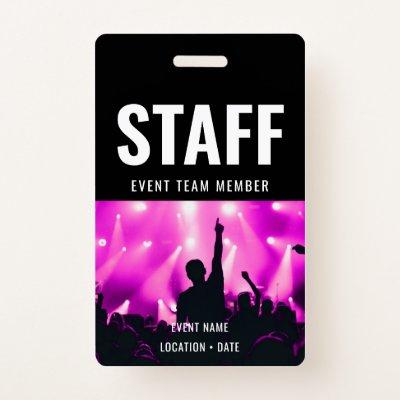 Staff Custom Name All Access Pass ConcertStaff Cus Badge