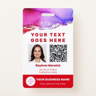 Staff Photo ID QR Code Red Badge
