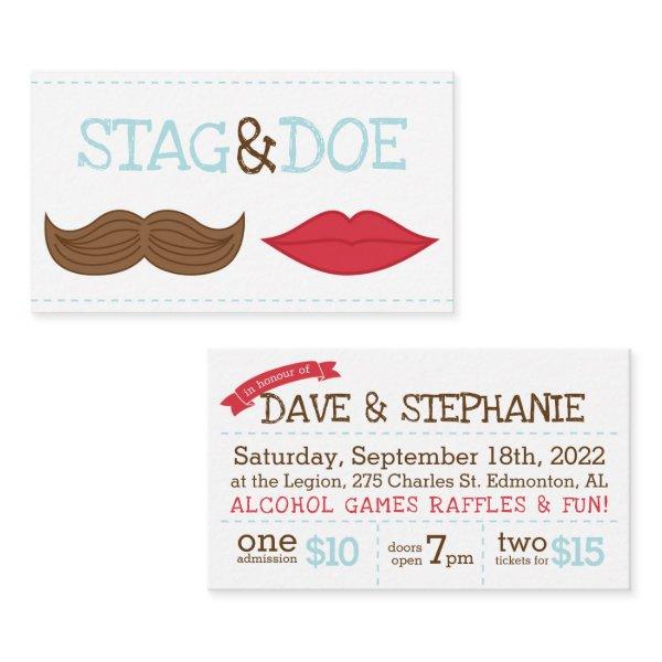 Stag and Doe Tickets - Lips and Moustache