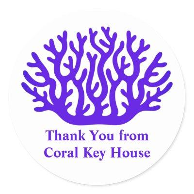 Staghorn Coral Coastal Beach Business Thank You Classic Round Sticker
