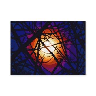 Stained Glass Moon Abstract ATC