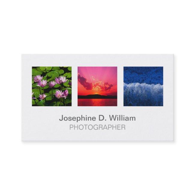 Standard 3 photo or logo white gray modern chic