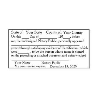 Standard Notary Public Acknowledgement Stamp