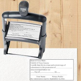 Standard Notary Public Copy Certification Seal Self-inking Stamp