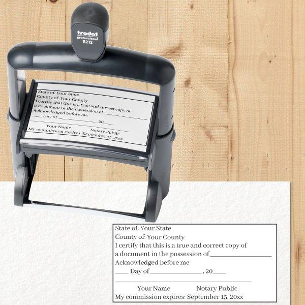 Standard Notary Public Copy Certification Seal Self-inking Stamp