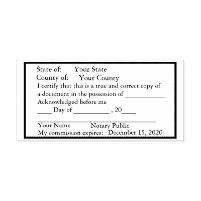 Standard Notary Public Copy Stamp