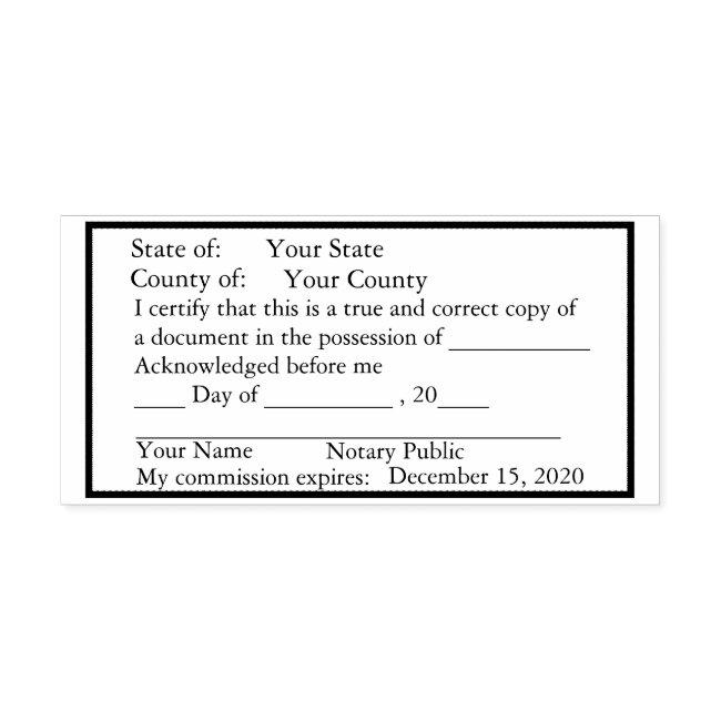 Standard Notary Public Copy Stamp