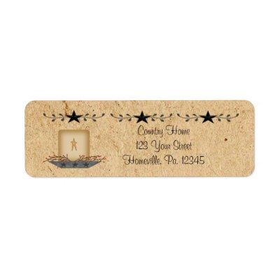 Star Border Candle Small Label