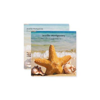 Starfish and Seashells on the Beach Square