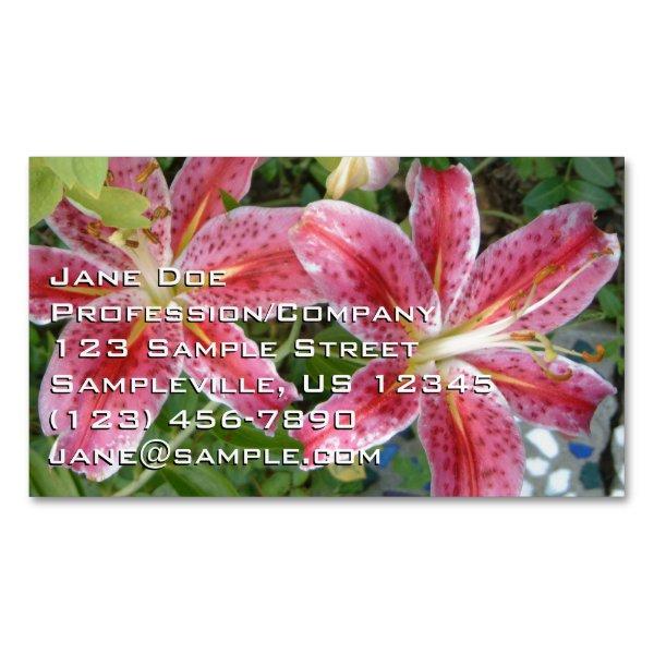 Stargazer Lilies Garden Floral  Magnet