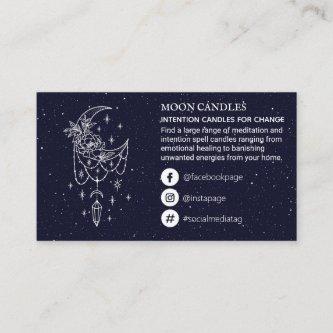 Starry Sky Floral Moon Crystal Candle Spell