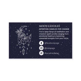 Starry Sky Floral Moon Crystal Candle Spell