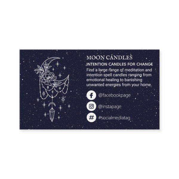 Starry Sky Floral Moon Crystal Candle Spell