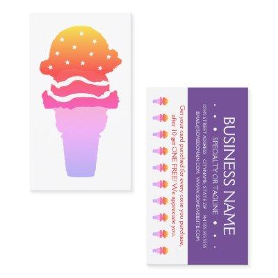 stars and stripes ice cream loyalty punch card