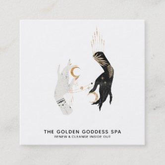 *~* Stars Moon Mystic  Hands Gold Palm Leaves Spa Square