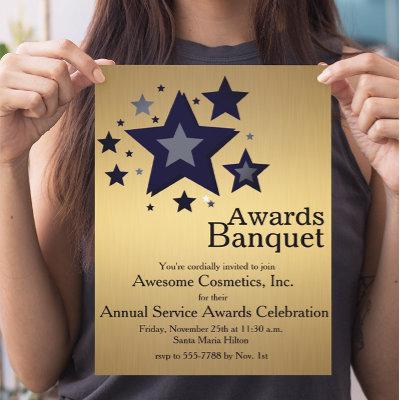 Stars on Gold Business Event Party Invite