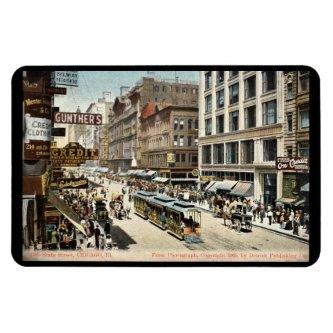 State St Chicago IL Vintage 1905 Postcard Magnet