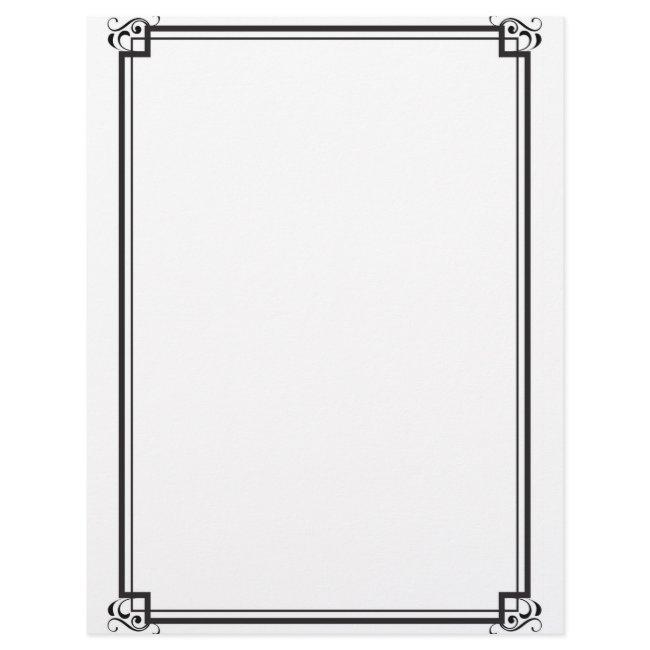 Stationary Simple black border Letterhead