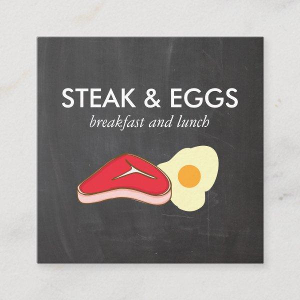 Steak and Eggs Chalkboard Square