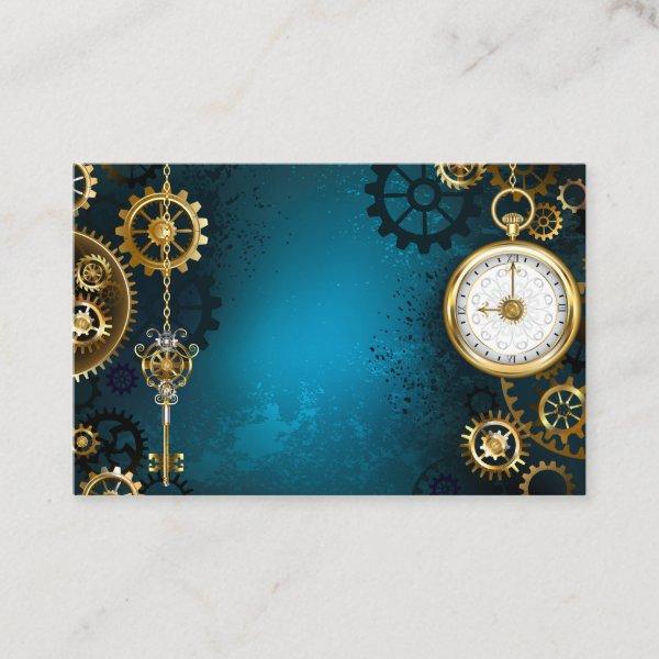 Steampun turquoise Background with Gears