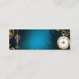 Steampun turquoise Background with Gears Mini