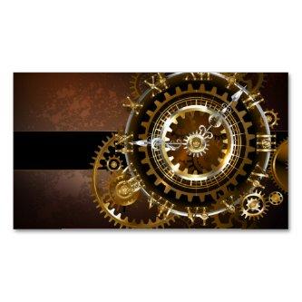 Steampunk clock with antique gears  magnet