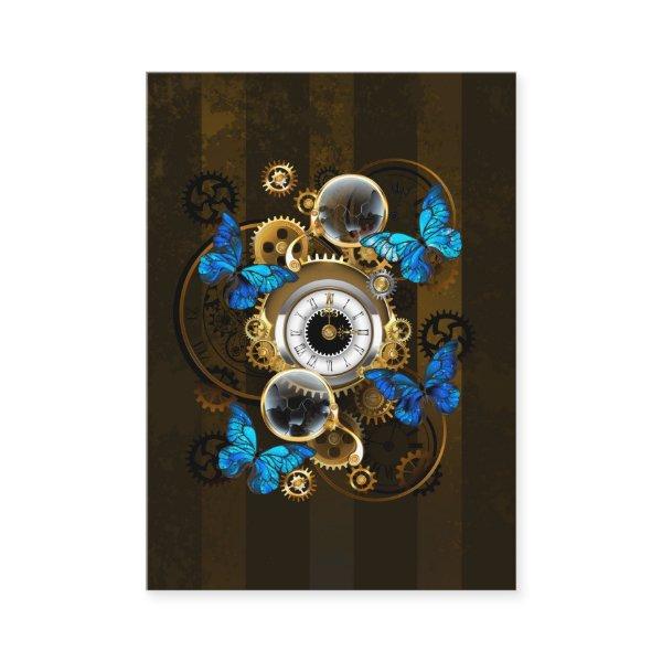 Steampunk Gears and Blue Butterflies