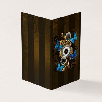 Steampunk Gears and Blue Butterflies