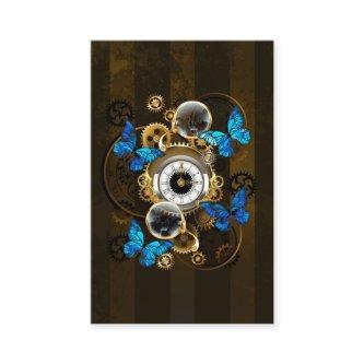 Steampunk Gears and Blue Butterflies