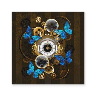 Steampunk Gears and Blue Butterflies Discount Card