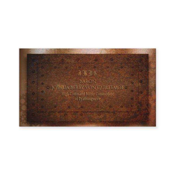 Steampunk grunge rivetted brass