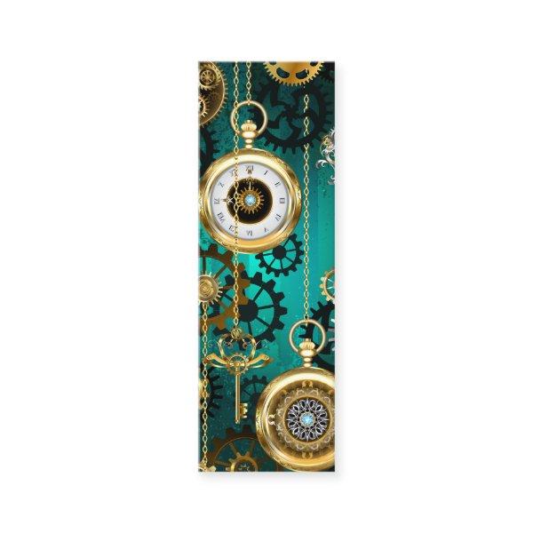 Steampunk Jewelry Watch on a Green Background Calling Card