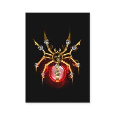 Steampunk spider on black