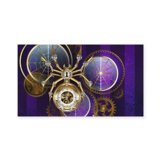 Steampunk Spider on Purple Background Calling Card