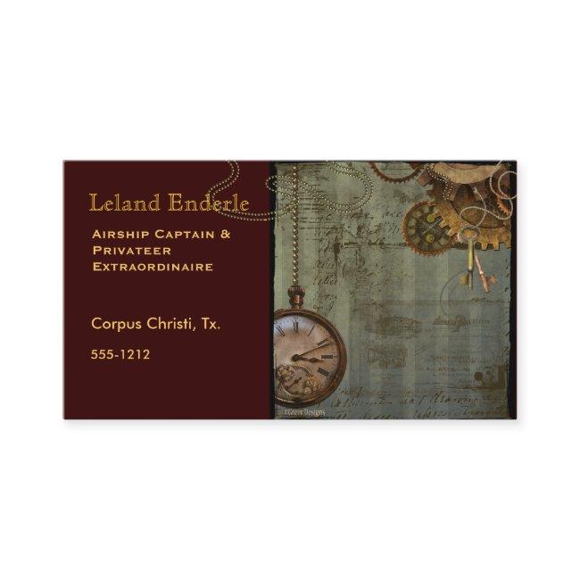 Steampunk Time Machine Business Profile Cards