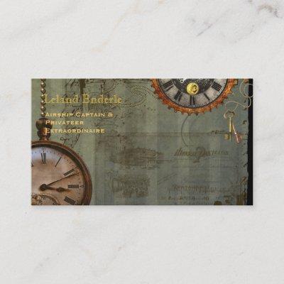 Steampunk Time Machine Business Profile Cards